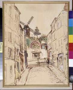 Le Moulin de la Galette: إطلالة على ملهى مونمارتر الشهير. زيت على قماش Marouflee لمارسيل ليبرين (1891-1933). إشارة إلزامية: مجموعة مؤسسة Regards de Provence ، مرسيليا