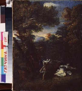 Cephalus et Procris (Cephalus and Procris). Peinture de Marcantonio Franceschini (1648-1729) ، huile sur toile. الفن الإيطالي (بولونيا)