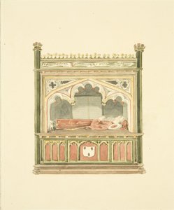 نصب تذكاري لـ William Canynges في St Mary Redcliffe (قلم رصاص وألوان مائية على ورق)