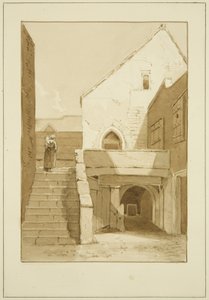 The Black ، أو Dominican ، Friars ، Merchant Street (قلم رصاص وألوان مائية على ورق)
