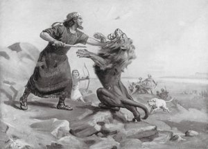تيغلاث بيليسر الأول يذبح أسداً (ليثو)