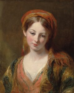 صورة لفتاة صغيرة ، يعتقد أنها هنريتا كاربنتر ، طول التمثال ، بالزي الشرقي ، 1839