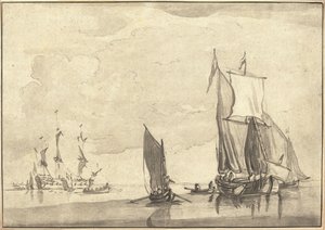 المناظر البحرية بواسطة Maria Catharina Prestel after Willem van de Velde the Younger