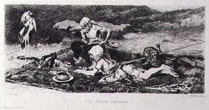 ساحر الأفعى ، نقش بواسطة إميل بويلفين (1845-99) (نقش) بواسطة ماريانو (بعد) فورتوني