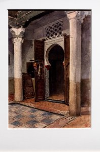 زاوية فناء مغاربي، حوالي 1870-1871 (لوحة مائية على ورق)