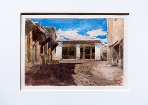 شارع التسوق في المغرب، حوالي عام 1862 (لوحة مائية على ورق)