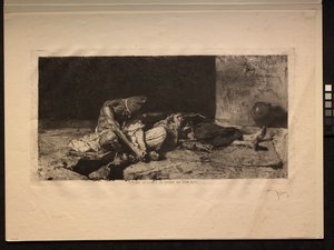 عربي يراقب جثة صديقه 1866.
