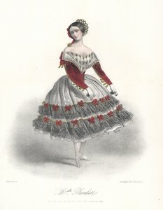 راقصة الباليه البلجيكية Adeline Plunkett في La Manola de la Favourite ، c1860 (لون ليثو)