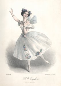 راقصة الباليه الإيطالية ماري تاغليوني في باليه والدها فيليبو تاغليوني Le Sylphide في أوبرا باريس