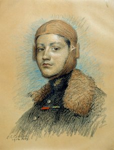 صورة لجورج جينيمر (1894-1917) ، طيار حربي فرنسي. رسم لشهر فبراير 1916. رسم لماري لويز كاثرين بريسلاو (1856-1928) ec.suis. بواسطة ماري لويز كاثرين فروكلاف
