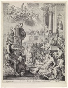 قام H. Franciscus Xavier wekt een dode to leven القديس فرنسيس كزافييه ، رسول الهند الشرقية (العنوان على الجسم) بواسطة بيتر بول روبنز