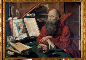 Representation of Saint Jerome in his study (Painting