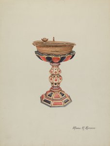 Baptismal Font & Stand، c. 1939.