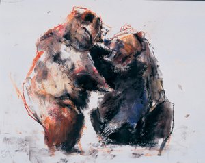 European Brown Bears ، 2001 (فحم وكونت على الورق) بواسطة مارك ادلينجتون