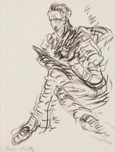 صورة ذاتية كرسام ، c.1908 (تلوين طباعي على ورق)