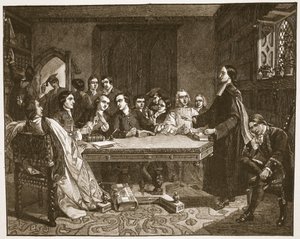 جون ويسلي وأصدقاؤه في أكسفورد ، رسم توضيحي من "كنيسة إنجلترا: تاريخ للشعب" بقلم إتش. سبنس جونز ، حانة. حوالي عام 1910 (ليثو) (صورة بني داكن) بواسطة مارشال (بعد) كلاكستون