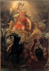 Le Combat de Thor (Tor) avec les Geants - Thor Fight with the Giants - Winge، Marten Eskil (1825-1896) - 1872 - زيت على قماش - 484x333 - Nationalmuseum Stockholm