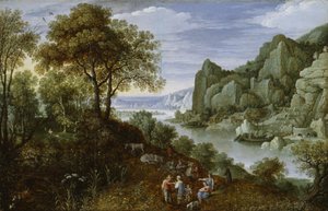 منظر النهر مع التعدين ، 1620-29 بواسطة مارتن ريكيرت