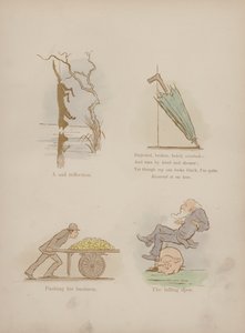 Page from the Humours of Cynicus (coloured engraving)