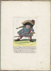De Franse dwerg Don Luis Champ-Merdant ، كاليفورنيا. 1710 دون لويس تشامب ميردانت ، عميد الأسياد الصغار ، غراند بريتور من فرنسا ، على رأس جاسكون ضد المحاربين الألمان ، يسقط كتائبهم (العنوان على الشيء) إحياء Il Callotto بواسطة مارتن إنجلبرخت (منسوب إلى)
