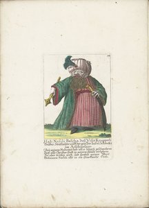 De dwerg Hali Nasili Pasha ، حوالي عام 1710 هالي نسيلي باشا ، شقيقه فيسير كنوبرلي ، حاكم جزيرة شميكس الكبيرة في Arsipelago (العنوان على الكائن) Il Callotto resurcitato أو خزانة صغيرة مفروشة حديثًا (عنوان السلسلة) بواسطة مارتن إنجلبرخت (منسوب إلى)