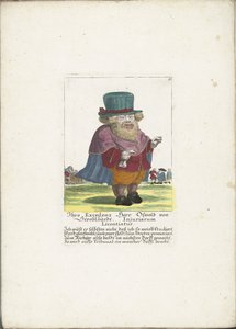 De dwerg Oswald van Stroblbardt، ca. 1710 Your Excedenz Herr Oswald von Stroblbardt Injuriarum Licentiatus (العنوان على الكائن) Il Callotto resurcitato أو Zwerchen Cabinet المفروشة حديثًا (عنوان السلسلة)