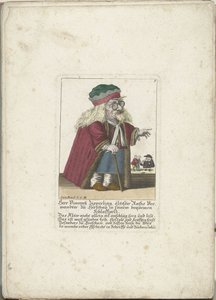 The Dwerg Vincentz Zipperling in een bontjas ، حوالي 1710 Herr Vincentz Zipperling ، أقدم أقارب Rath في Hirschau ، في معطفه المريح المريح (العنوان على الكائن) Il Callotto resurcitato أو خزانة صغيرة مفروشة حديثًا (عنوان السلسلة)