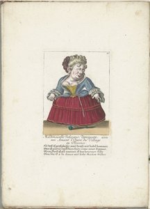 Dwerg als de Franse Mademoiselle Jolicoeur ، كاليفورنيا. 1710 Mademoiselle Jolicoeur ، راقصة مع عشيقها في Opera du Village في بروفانس (العنوان على الكائن) Il Callotto resurcitato oder Neu eingerichtes Zwerchen Cabinet (عنوان السلسلة) بواسطة مارتن إنجلبرخت (منسوب إلى)