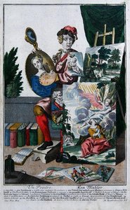 رسام ، 1735 (نقش ملون) بواسطة مارتن إنجلبرخت