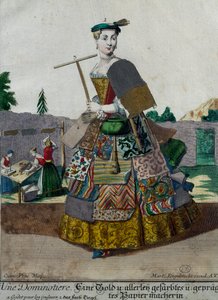مُصنع أوراق ملونة ، نقش من Assemblage des nouveau manouvries habilles Martin Engelbrecht (1684-1756) ، ألمانيا