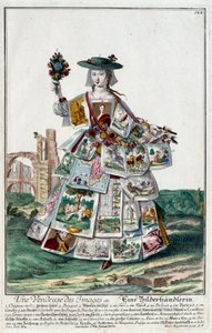 Metier: بائعة الصور. نقش لمارتن إنجلبريخت (1684-1756) ، في "" التجمع الجديد للمانوفريز habilles "" القرن الثامن عشر ، ألمانيا. باريس ، الفنون الزخرفية بواسطة مارتن إنجلبرخت