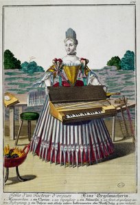 زوجة صانع الأورغن ، نقش من Assemblage des nouveau manouvries habilles بواسطة Martin Engelbrecht (1684-1756) ، ألمانيا بواسطة مارتن إنجلبرخت