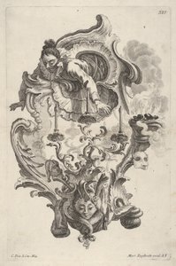 الشمعدان الذي يمثل الشتاء ، من شمعدان الحائط الذي يقدم 4 سنوات ، حوالي 1730-56. بواسطة مارتن إنجلبرخت
