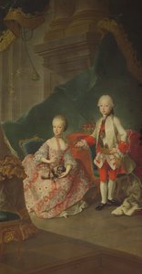 طفلان من الإمبراطورة ماريا تيريزا من النمسا (1717-80) ليوبولد (1747-1792) (لاحقًا الإمبراطور ليوبولد الثاني) وأخته الأميرة ماريا كريستين (زوجة ألبرت ساكسن-تيشن مؤسس ألب