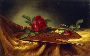 الورود على لوحة ، 1880 "ق بواسطة مارتن جونسون هيد