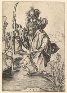 سانت كريستوفر ، كاليفورنيا. 1435-1491. بواسطة مارتن شونجاور