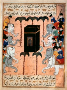 يحاول الزعيم المسيحي لإثيوبيا تدمير الكعبة بأذرعه المكونة من أفيال مصغرة مأخوذة من قصيدة ملحمية "سير النبي" عن حياة النبي محمد عصر كتبها مصطفى ، ابن يوسف دزوروم. حكم مراد بواسطة مارتينو باسي