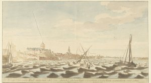 منظر نيميغن من نهر وال Nymegen te sien vande Waell (العنوان على الكائن) بواسطة مارتينوس بيركينبوم