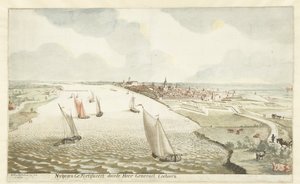 منظر للتحصينات بالقرب من نيميغن آن دي وال Nymegen محصن بواسطة Sir Generael Coehoorn (العنوان على الكائن) بواسطة مارتينوس بيركينبوم