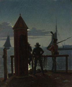منظر من حصن القلعة في كوبنهاغن بواسطة ضوء القمر ، 1839.