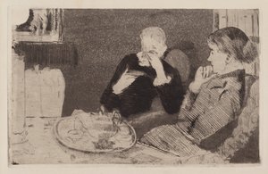 ليديا ووالدتها في الشاي ، 1882. بواسطة ماري كاسات