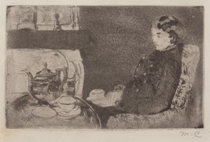 ليديا في شاي بعد الظهر ، 1882. بواسطة ماري كاسات