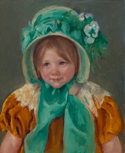 سارة في بونيه خضراء ، كاليفورنيا. 1901. بواسطة ماري كاسات