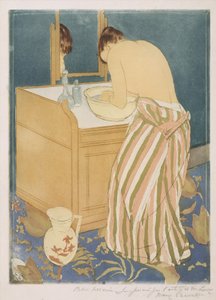 الاستحمام للمرأة (La Toilette) ، 1890-1 (نقطة الجفاف و aquatint) بواسطة ماري كاسات