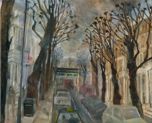 إغلاق Ladbroke Grove: 3. من حدائق أكسفورد ، 2021 (زيت على ظهر السفينة)