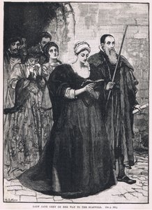 سيدة جين جراي في طريقها إلى السقالة 1554 بواسطة Mary L. Gow