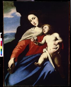 العذراء والطفل (العذراء والطفل). لوحة لماسيمو ستانزيوني (حوالي 1585 - حوالي 1658). زيت على قماش بواسطة ماسيمو ستانزيوني