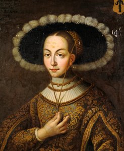 صورة لمارغريتا إريكسدوتر فاسا 1497-1536 ، أخت الملك جوستاف الأول ملك السويد. بواسطة سيد هيلبرانت