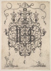 تصميم لقلادة مع IHS Monogram ، 1609. بواسطة ماجستير PRK