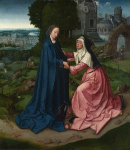 زيارة العذراء إلى القديسة إليزابيث. لوحة من Altarpiece ، حوالي 1515